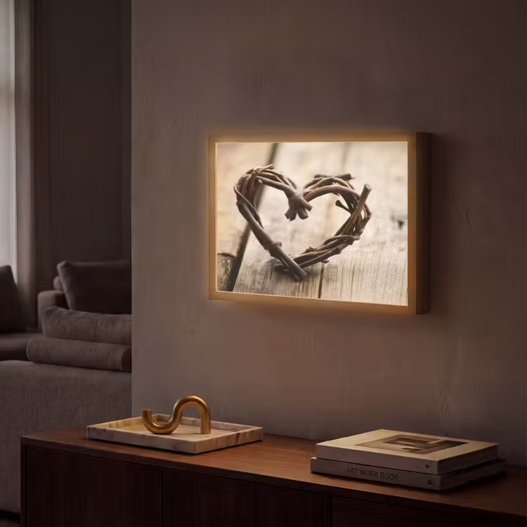 Lightbox - Wandlamp - Hart - Hout - Natuur - Takken - Bruin — 2