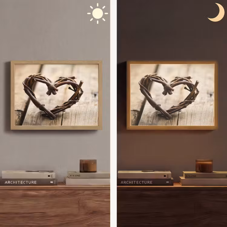 Lightbox - Wandlamp - Hart - Hout - Natuur - Takken - Bruin — 6