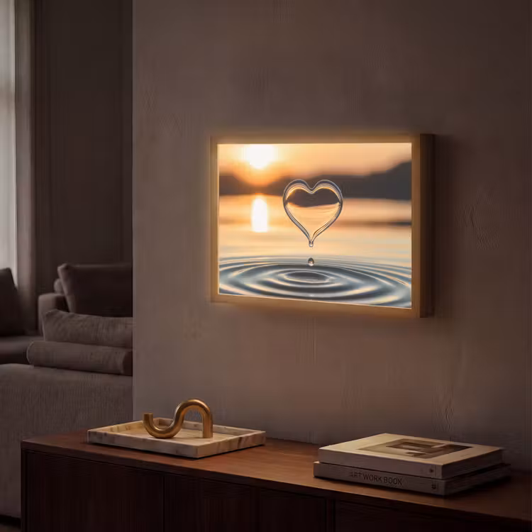Lightbox - Wandlamp - Hart - Water - Zonsondergang - Natuur - Zen — 2