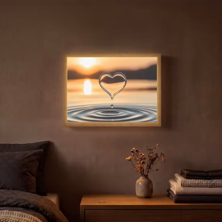 Lightbox - Wandlamp - Hart - Water - Zonsondergang - Natuur - Zen — 3