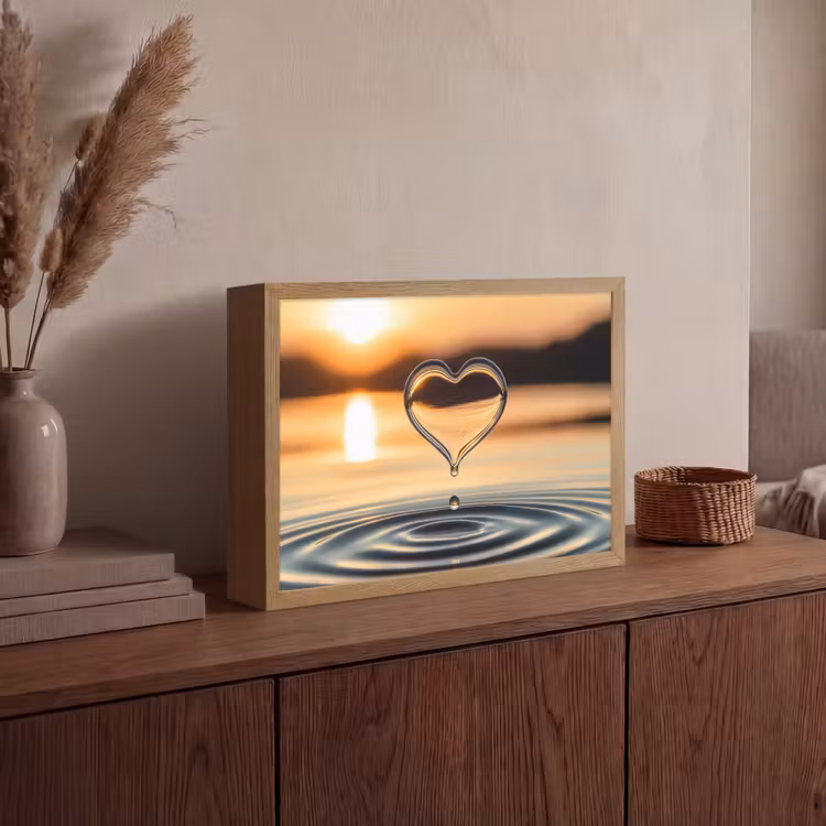 Lightbox - Wandlamp - Hart - Water - Zonsondergang - Natuur - Zen — 4