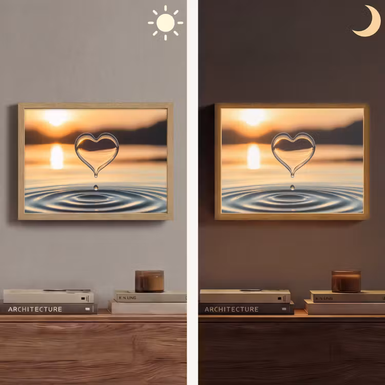 Lightbox - Wandlamp - Hart - Water - Zonsondergang - Natuur - Zen — 6
