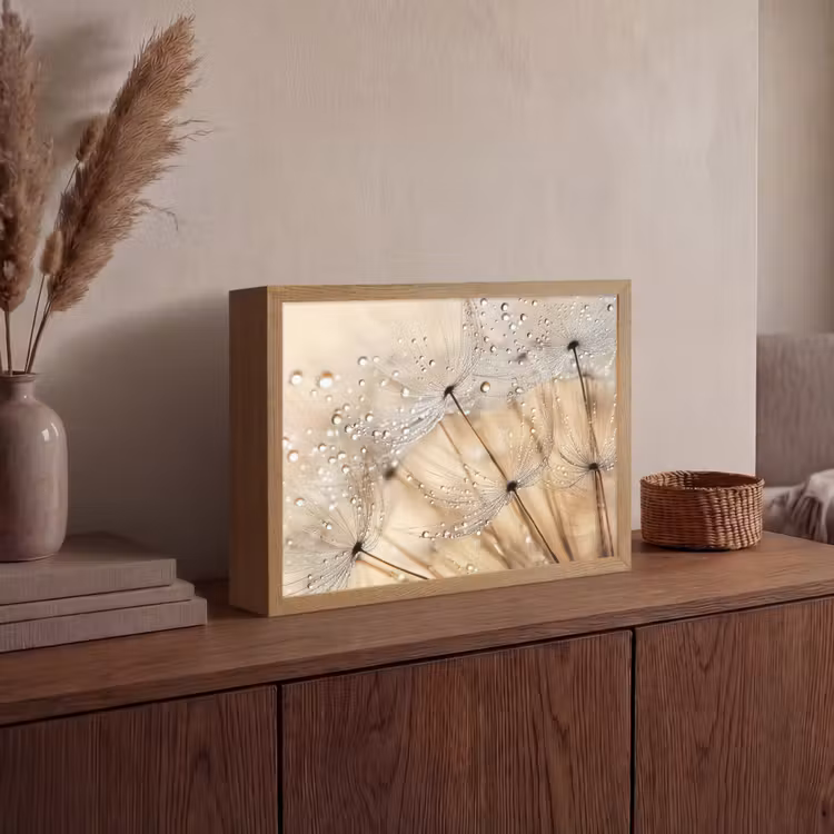Lightbox - Wandlamp - Paardenbloem - Abstract - Natuur - Beige — 4