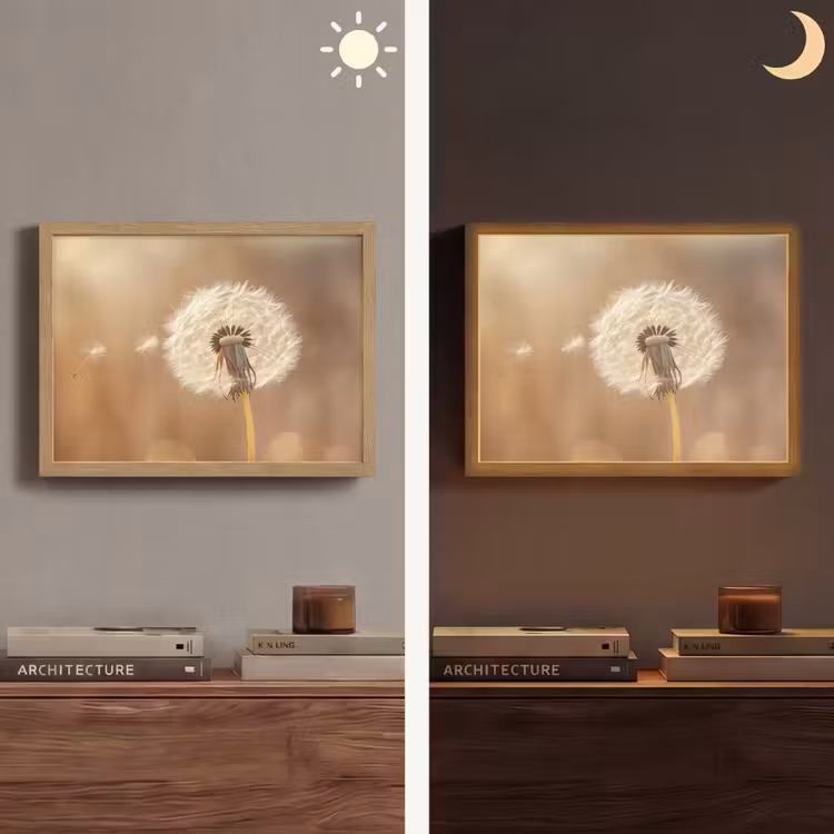 Lightbox - Wandlamp - Paardenbloem - Beige - Natuur - Bloem — 6