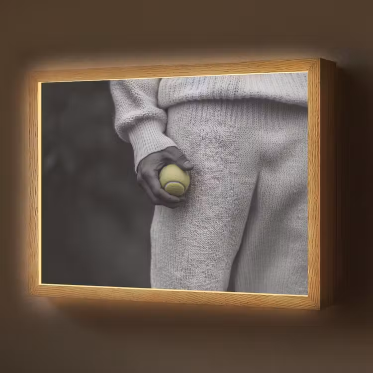 Lightbox - Wandlamp - Tennisbal - Zwart - Wit — 1