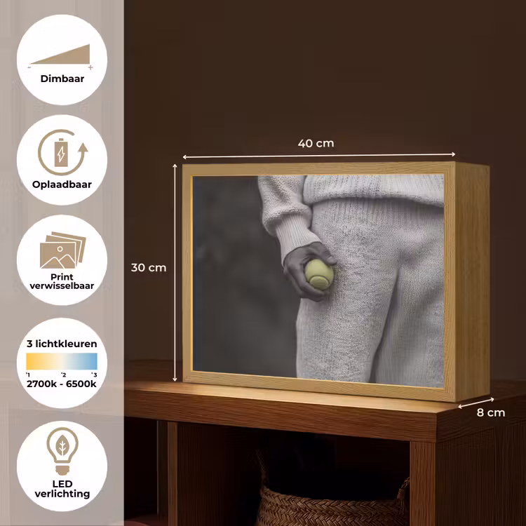 Lightbox - Wandlamp - Tennisbal - Zwart - Wit — 10