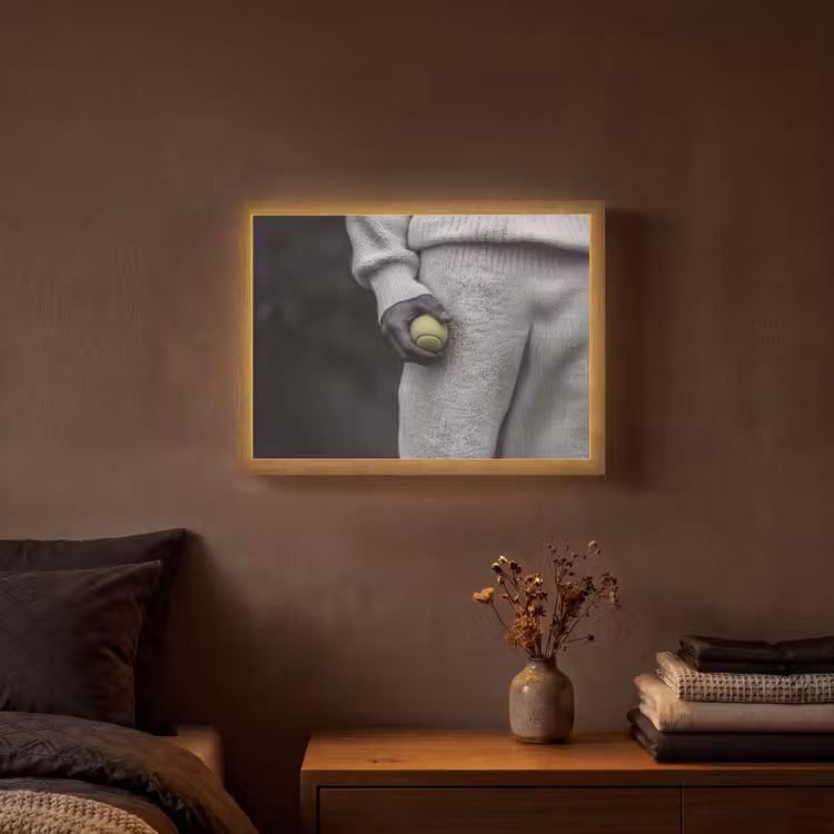 Lightbox - Wandlamp - Tennisbal - Zwart - Wit — 3