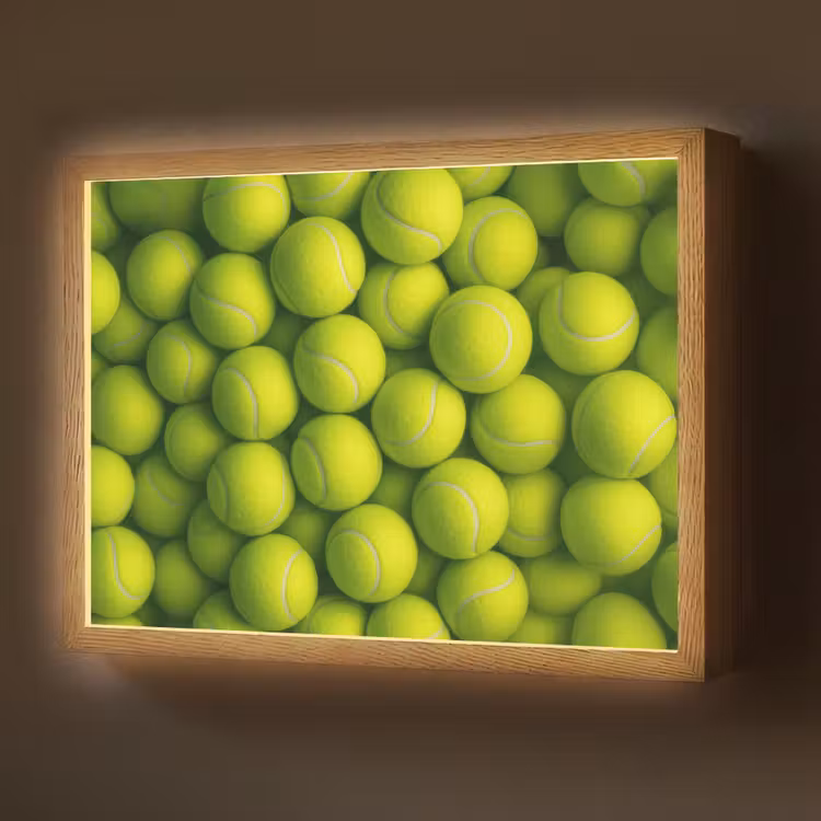Lightbox - Wandlamp - Tennisballen - Bal - Geel — 1