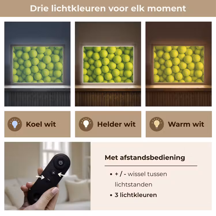 Lightbox - Wandlamp - Tennisballen - Bal - Geel — 8