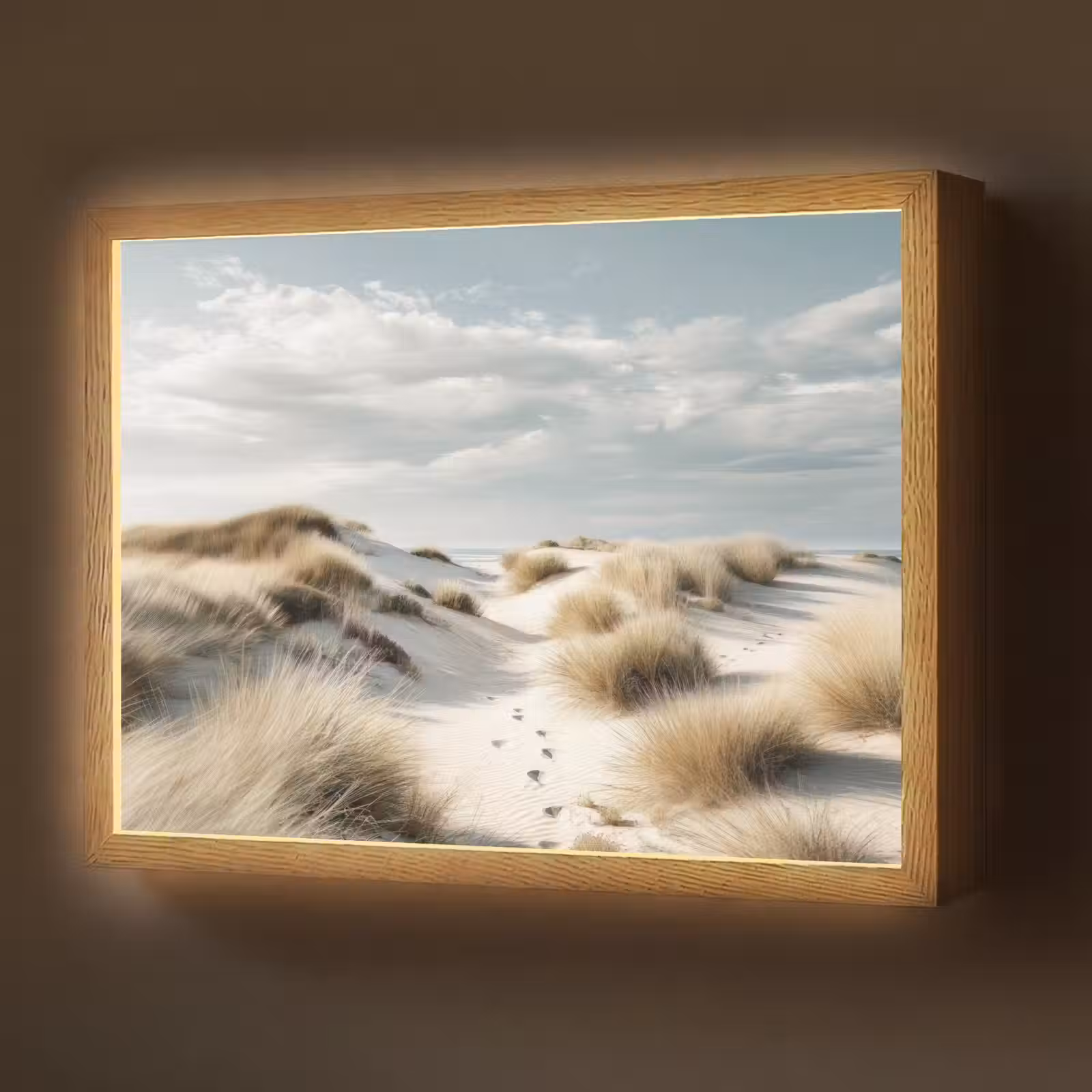 Lightbox - Wandlamp - Duinen - Gras - Sporen - Wolken — 1