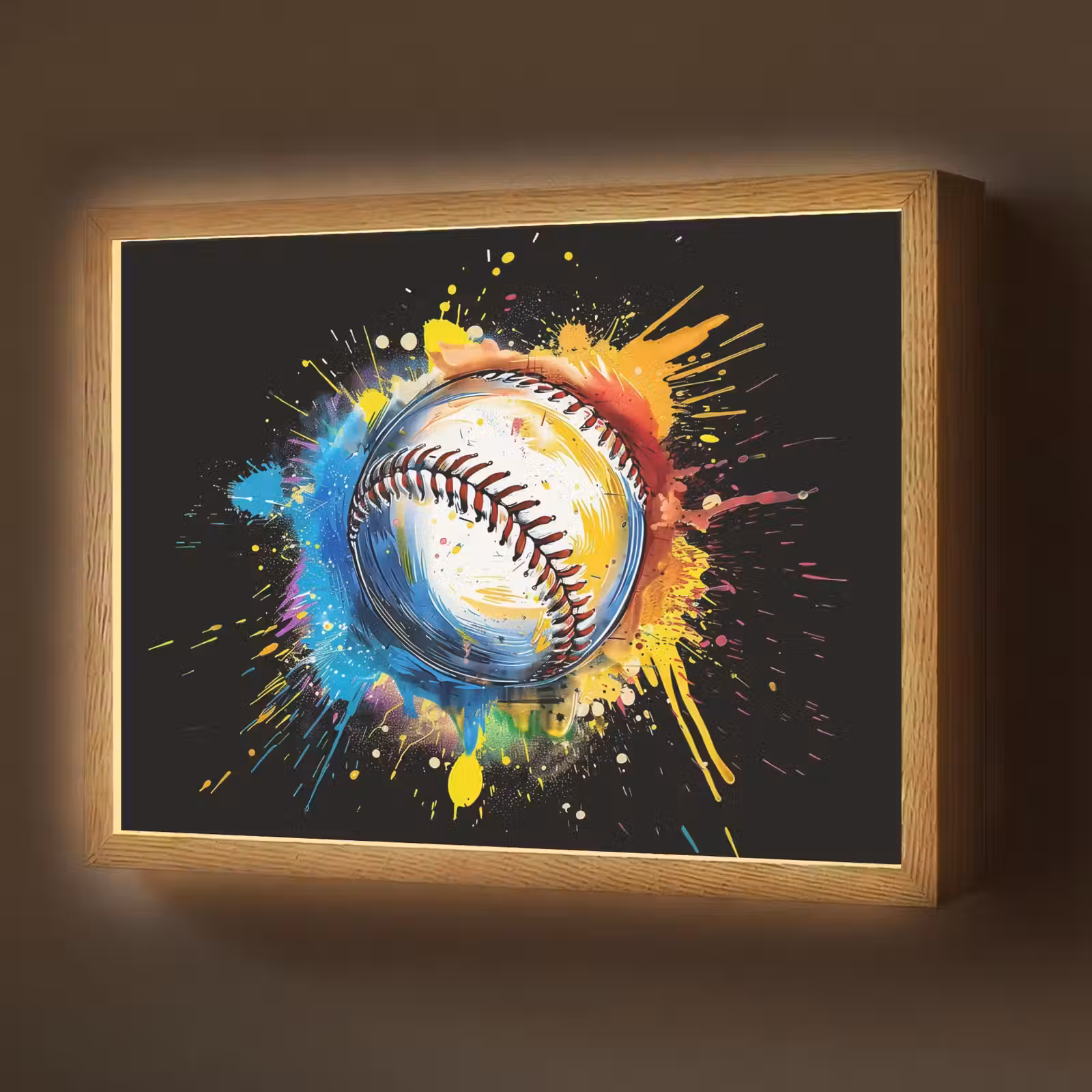 Lightbox - Wandlamp - Graffiti - Sport - Baseball - Honkbal — 1
