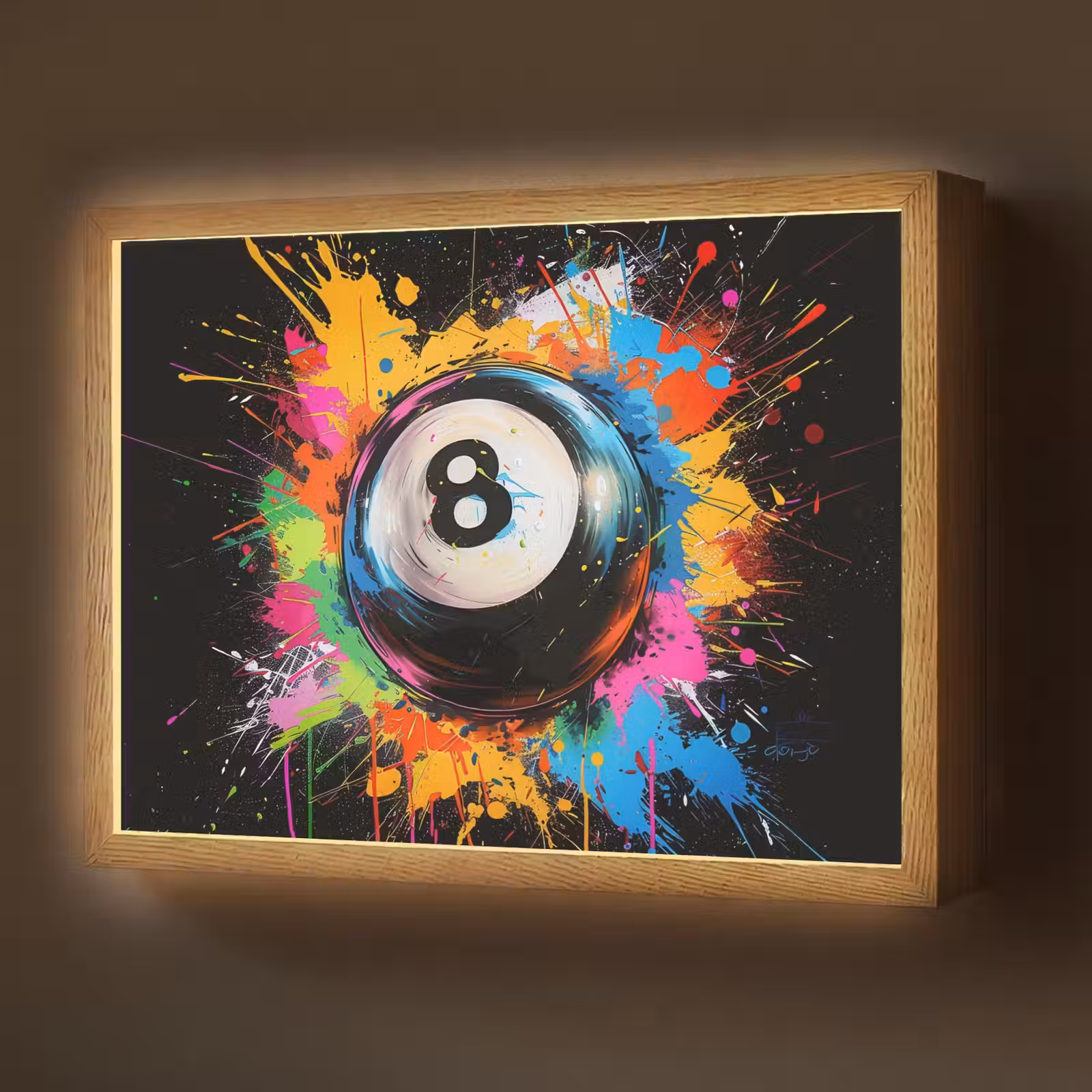 Lightbox - Wandlamp - Graffiti - Sport - Pool bal - Biljart — 1