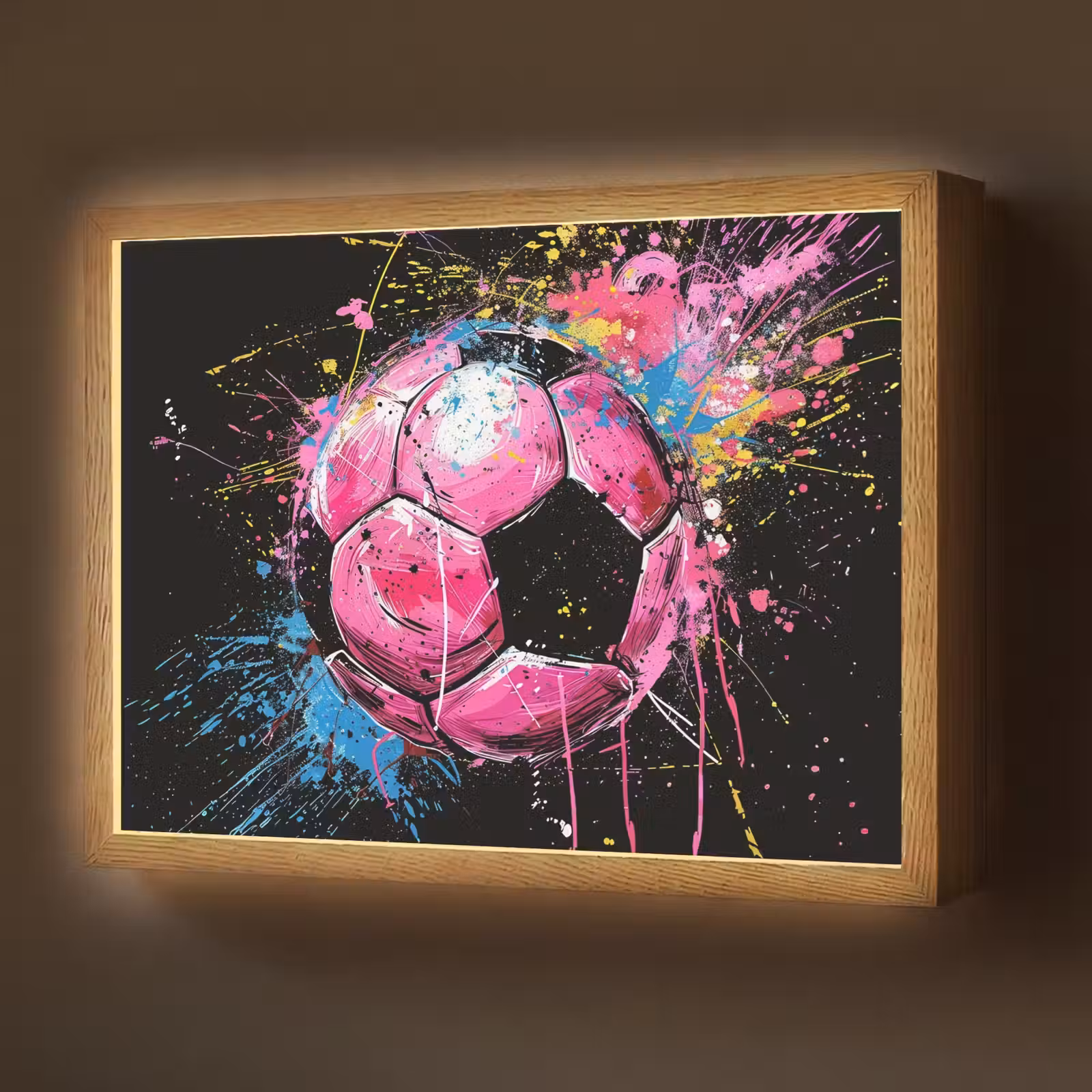 Lightbox - Wandlamp - Graffiti - Sport - Voetbal - Bal - Roze — 1