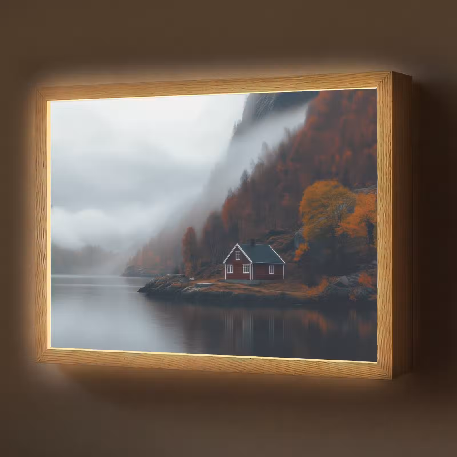 Lightbox - Wandlamp - Huis - Rood - Bergen - Water — 1