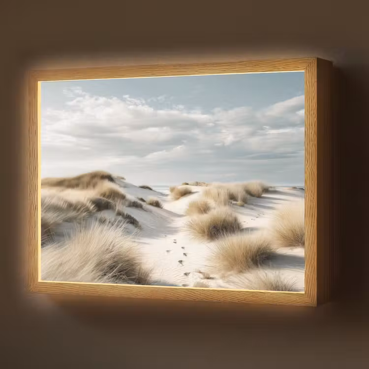 Lightbox - Wandlamp - Duinen - Gras - Sporen - Wolken — 1
