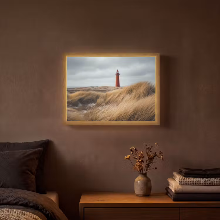 Lightbox - Wandlamp - Duinen - Vuurtoren - Rood - Lucht — 3
