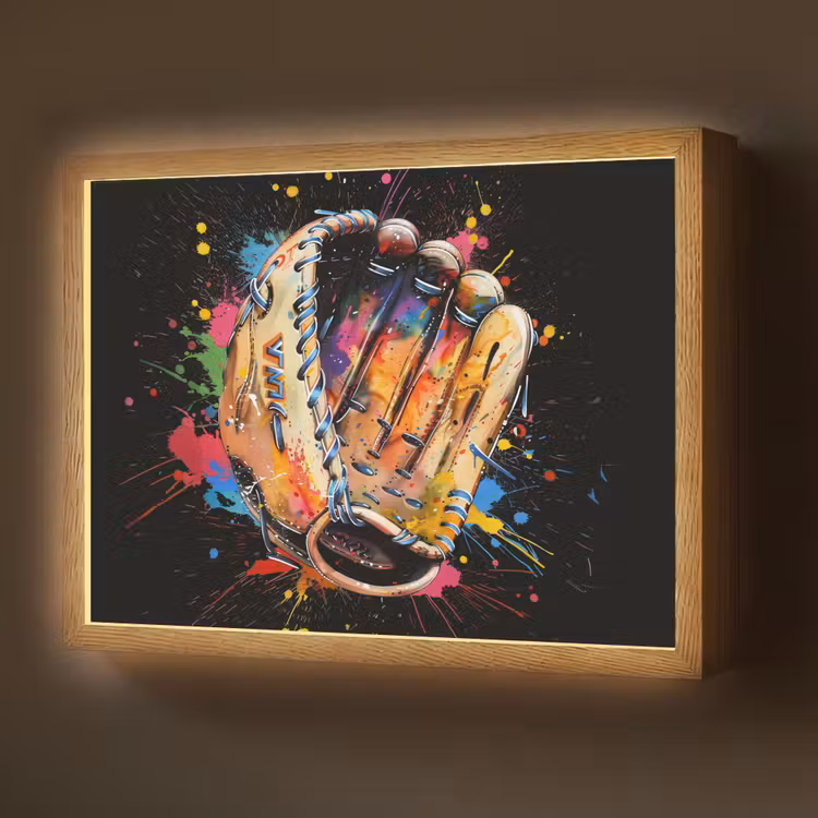 Lightbox - Wandlamp - Graffiti - Sport - Baseball - Honkbal — 1