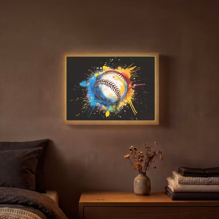 Lightbox - Wandlamp - Graffiti - Sport - Baseball - Honkbal — 3