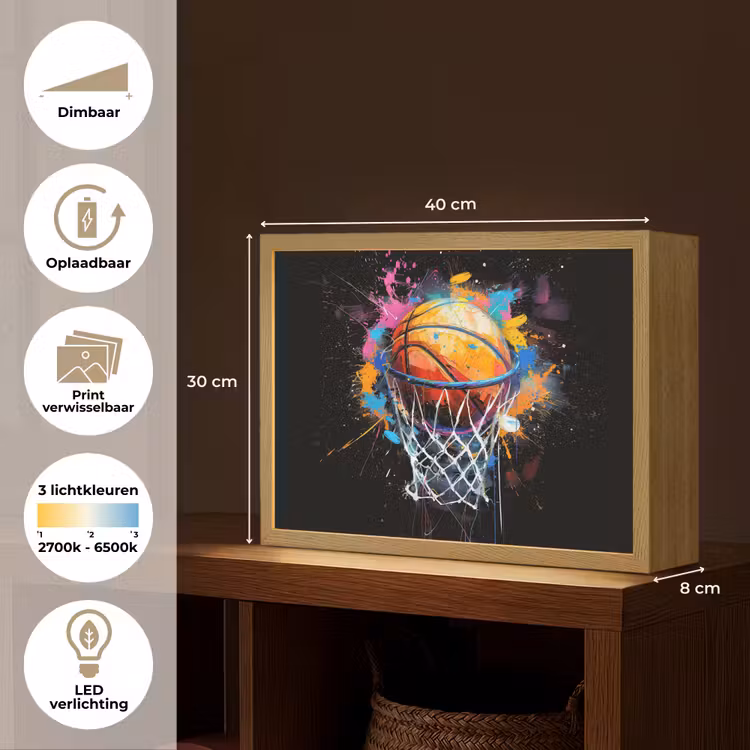 Lightbox - Wandlamp - Graffiti - Sport - Basketbal - Basket — 10