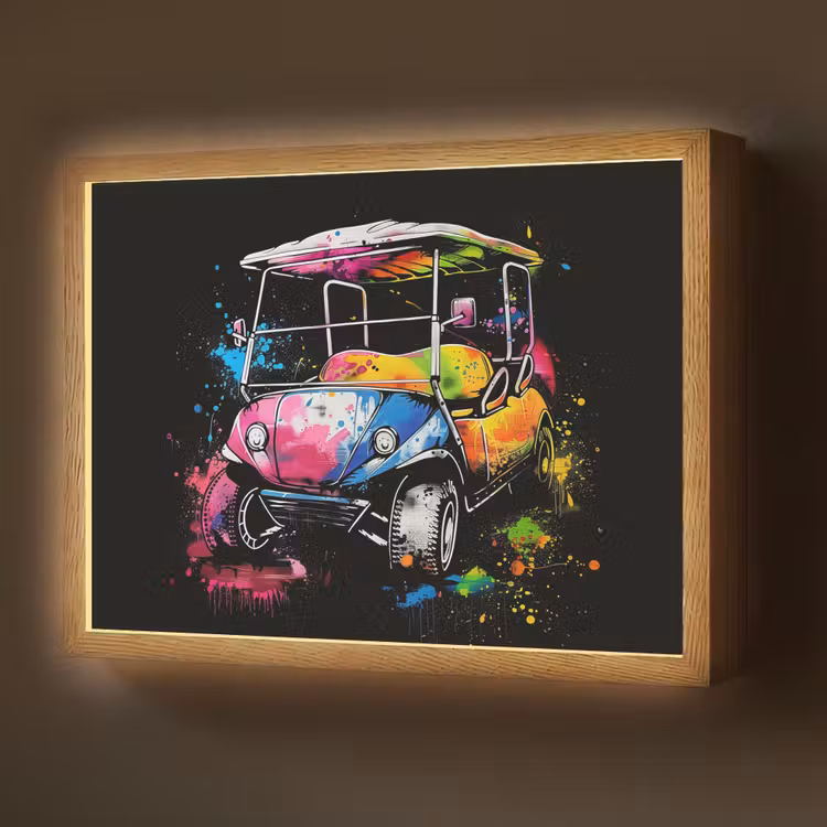 Lightbox - Wandlamp - Graffiti - Sport - Golf - Golfkar — 1