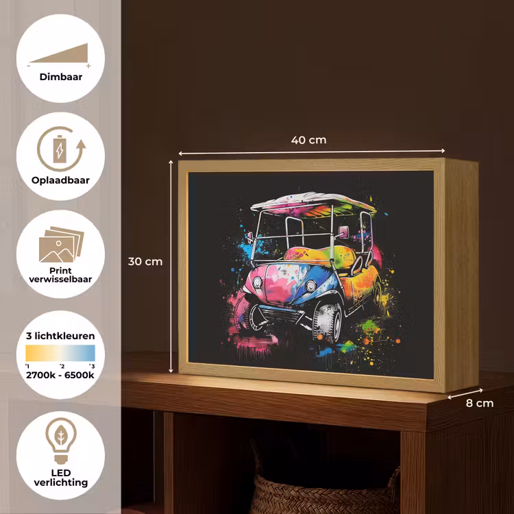 Lightbox - Wandlamp - Graffiti - Sport - Golf - Golfkar — 10