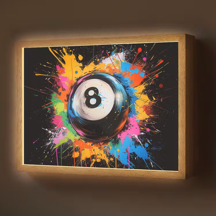 Lightbox - Wandlamp - Graffiti - Sport - Pool bal - Biljart — 1