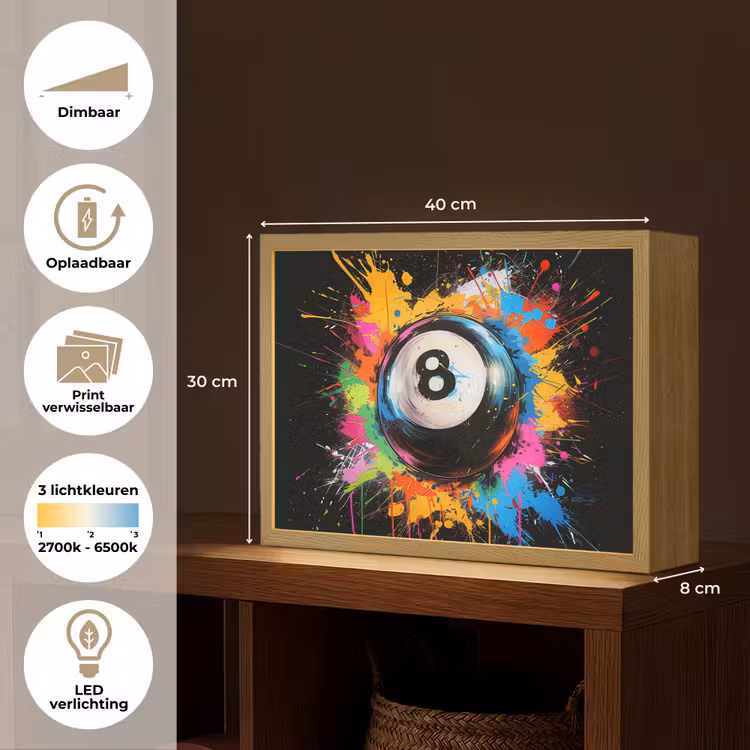 Lightbox - Wandlamp - Graffiti - Sport - Pool bal - Biljart — 10