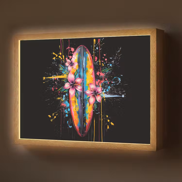 Lightbox - Wandlamp - Graffiti - Sport - Surfen - Zomer — 1