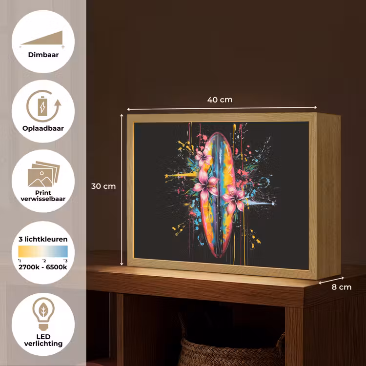 Lightbox - Wandlamp - Graffiti - Sport - Surfen - Zomer — 10