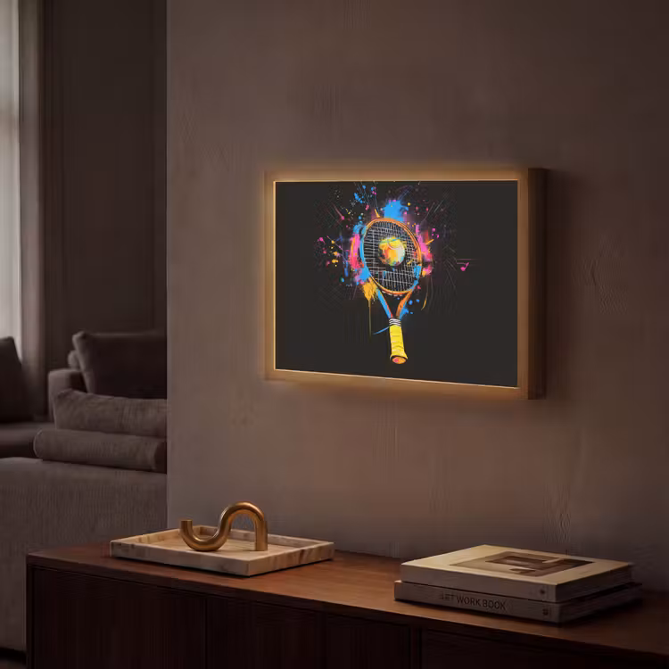 Lightbox - Wandlamp - Graffiti - Sport - Tennis - Raket - Bal — 2
