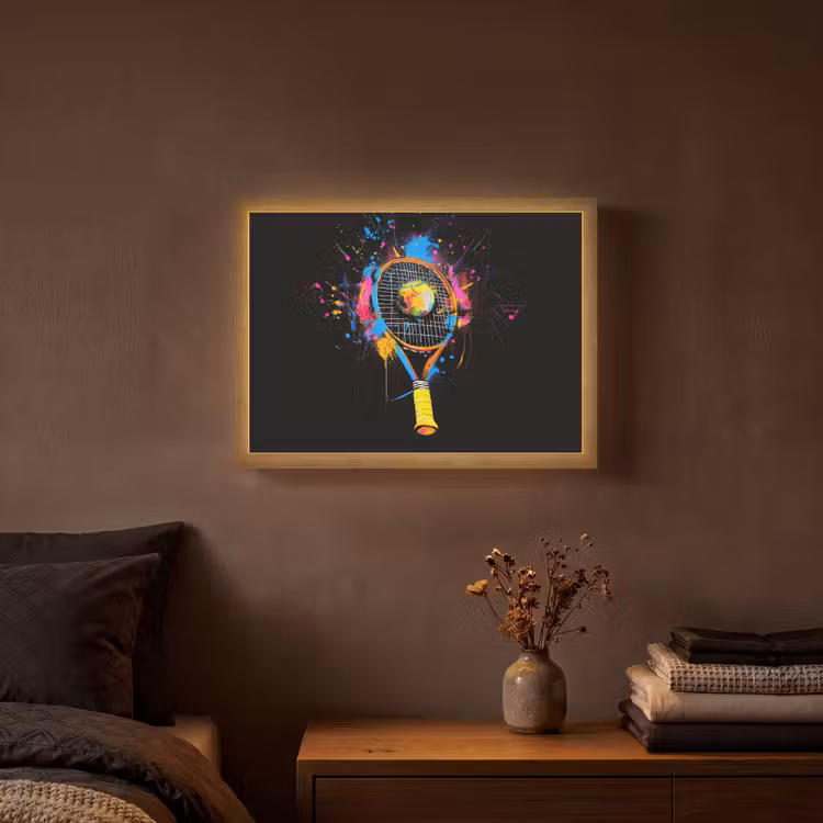 Lightbox - Wandlamp - Graffiti - Sport - Tennis - Raket - Bal — 3