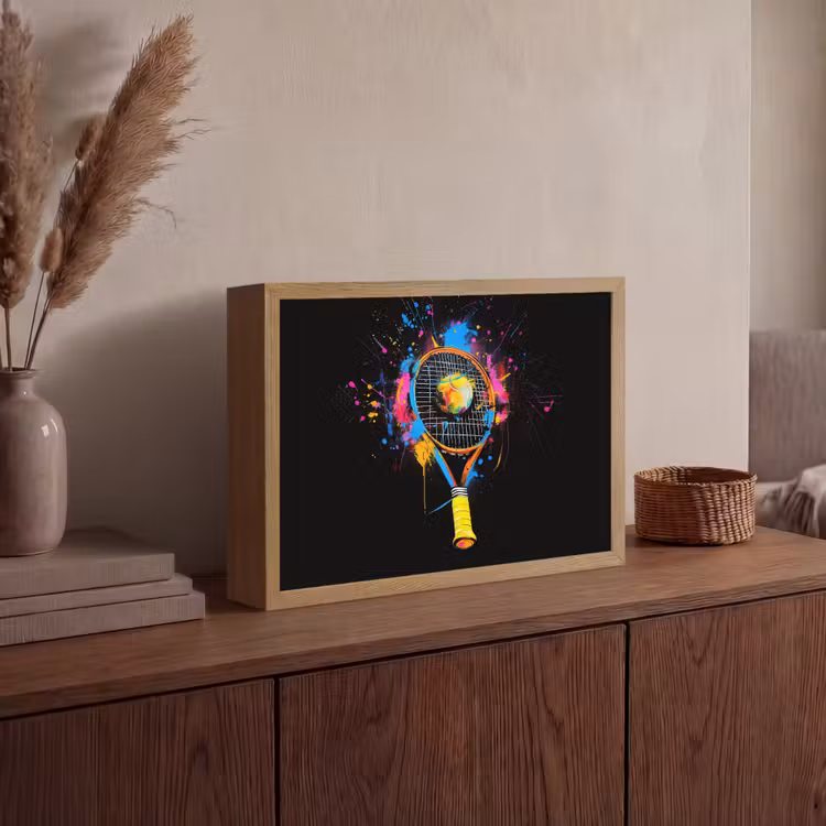 Lightbox - Wandlamp - Graffiti - Sport - Tennis - Raket - Bal — 4