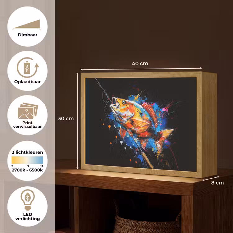 Lightbox - Wandlamp - Graffiti - Sport - Vissen - Vis - Hengel — 10