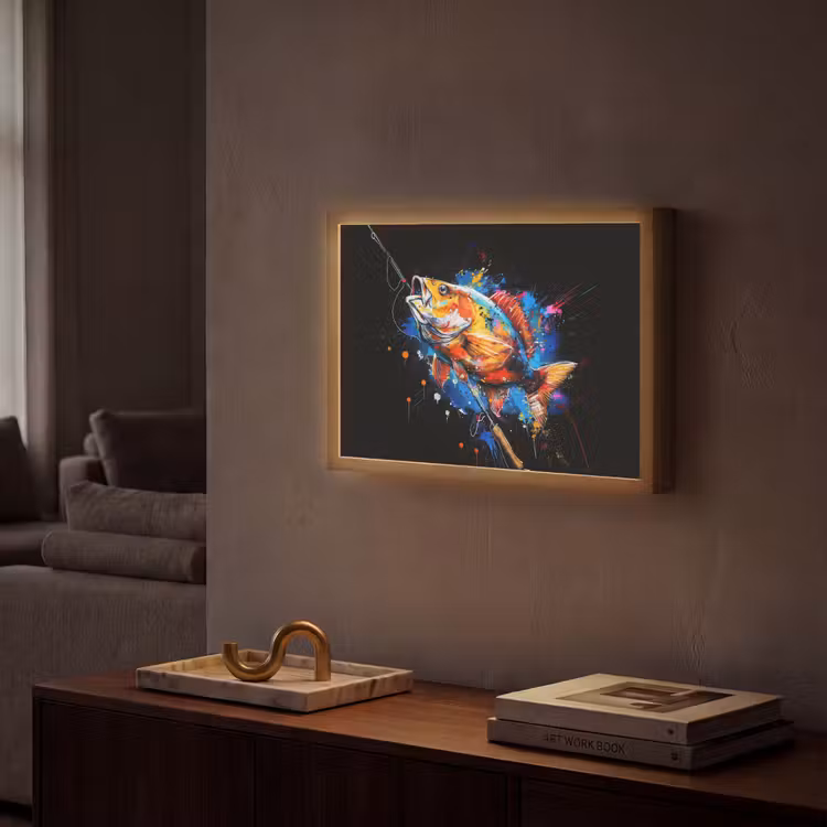 Lightbox - Wandlamp - Graffiti - Sport - Vissen - Vis - Hengel — 2