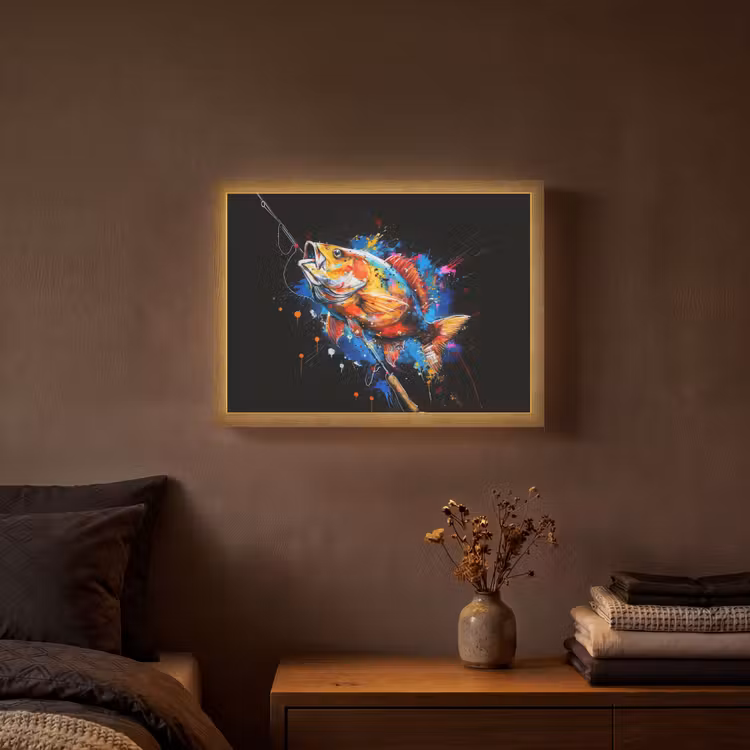 Lightbox - Wandlamp - Graffiti - Sport - Vissen - Vis - Hengel — 3