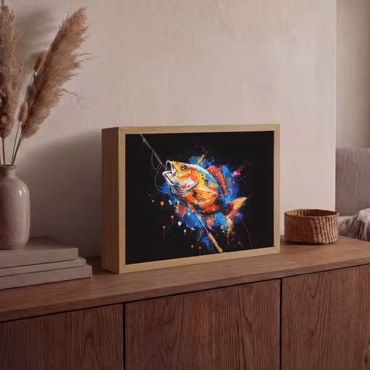 Lightbox - Wandlamp - Graffiti - Sport - Vissen - Vis - Hengel — 4
