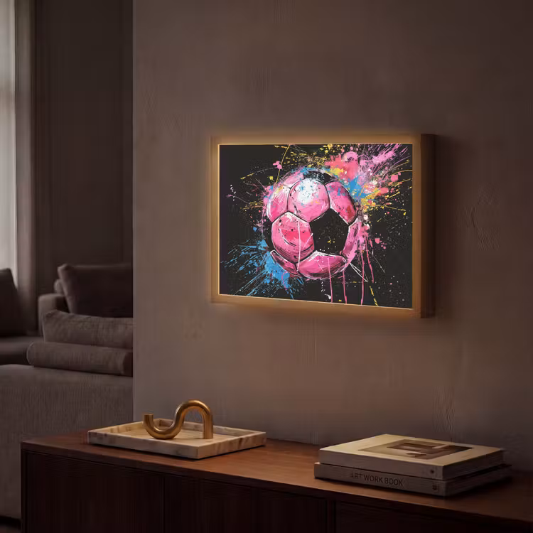Lightbox - Wandlamp - Graffiti - Sport - Voetbal - Bal - Roze — 2