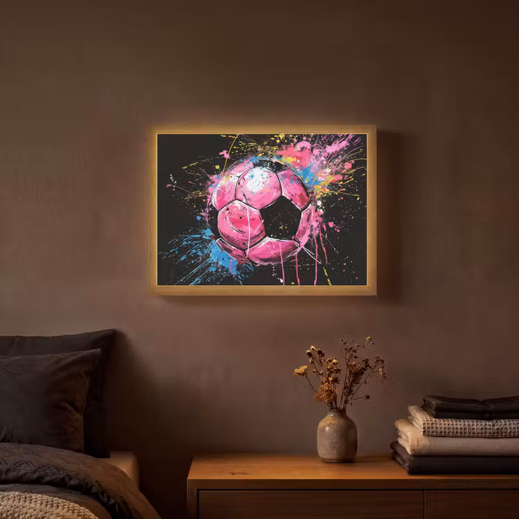 Lightbox - Wandlamp - Graffiti - Sport - Voetbal - Bal - Roze — 3