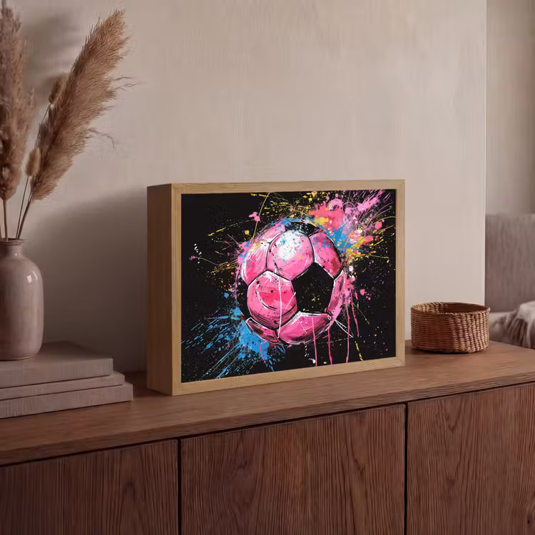 Lightbox - Wandlamp - Graffiti - Sport - Voetbal - Bal - Roze — 4