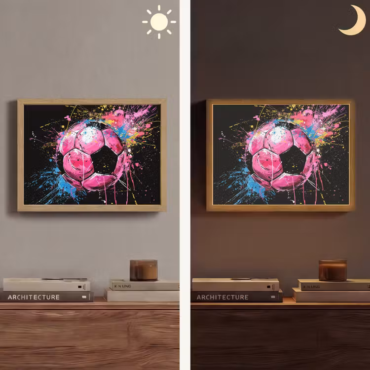 Lightbox - Wandlamp - Graffiti - Sport - Voetbal - Bal - Roze — 6