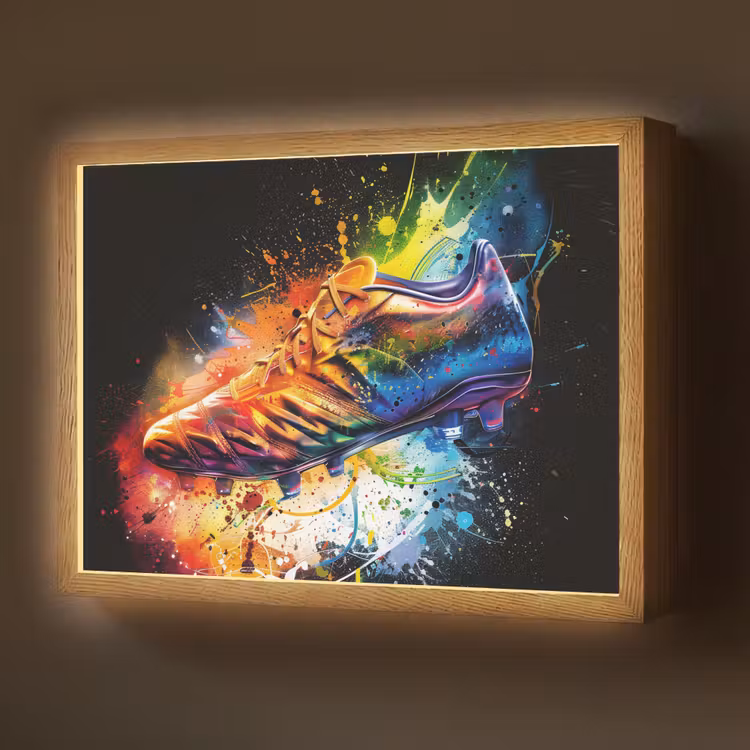 Lightbox - Wandlamp - Graffiti - Sport - Voetbal - Schoen - Verf — 1