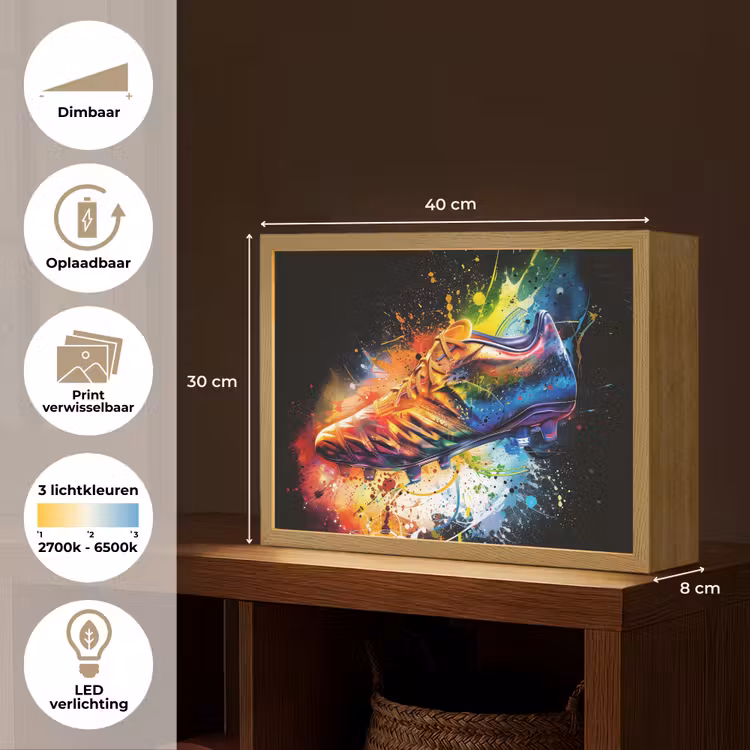 Lightbox - Wandlamp - Graffiti - Sport - Voetbal - Schoen - Verf — 10