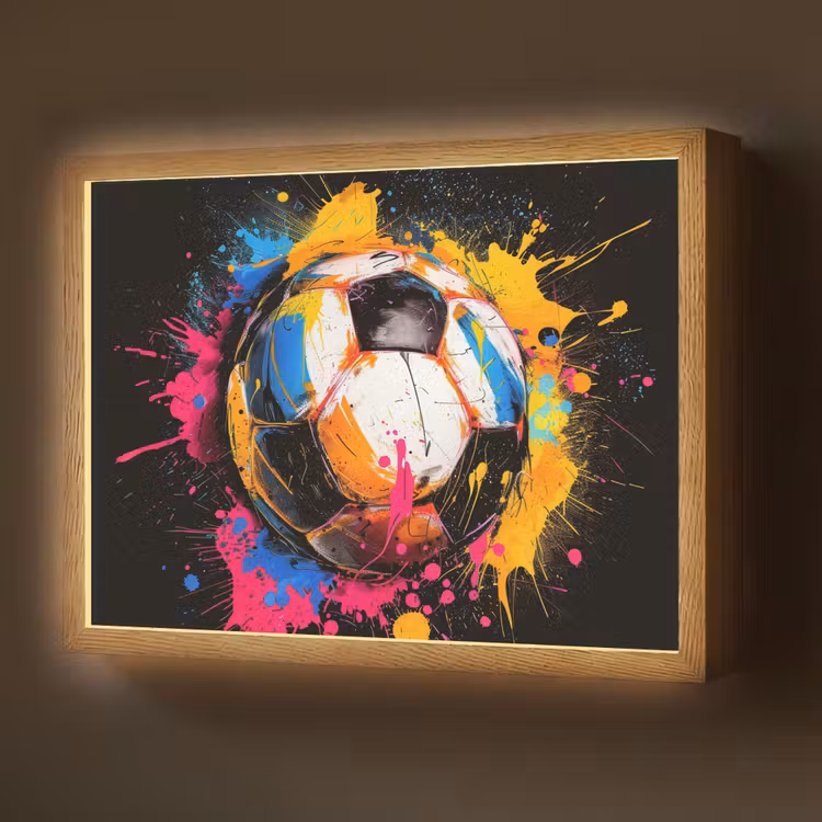Lightbox - Wandlamp - Graffiti - Sport - Voetbal - Verf - Bal — 1