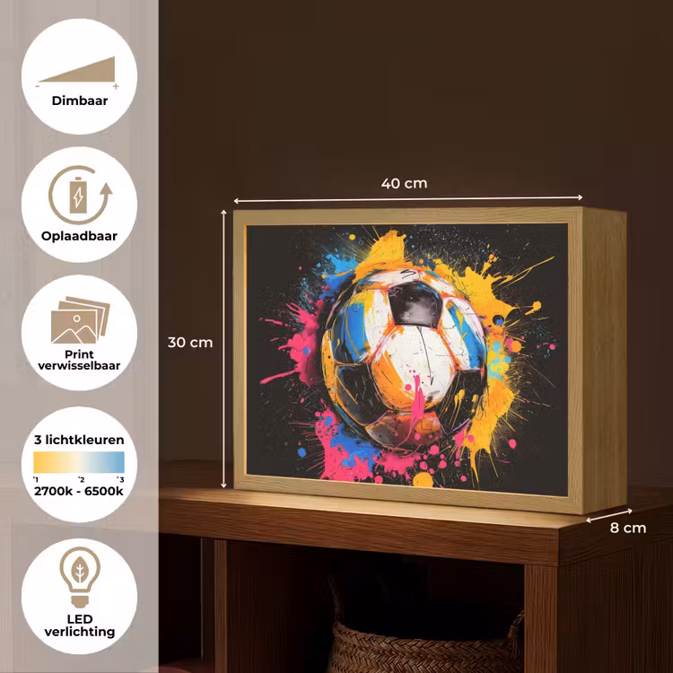 Lightbox - Wandlamp - Graffiti - Sport - Voetbal - Verf - Bal — 10