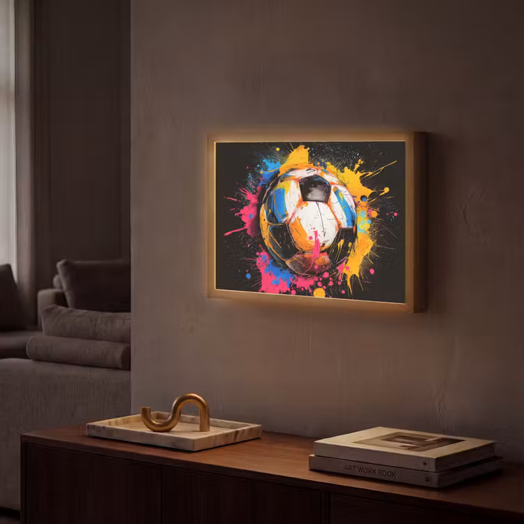 Lightbox - Wandlamp - Graffiti - Sport - Voetbal - Verf - Bal — 2