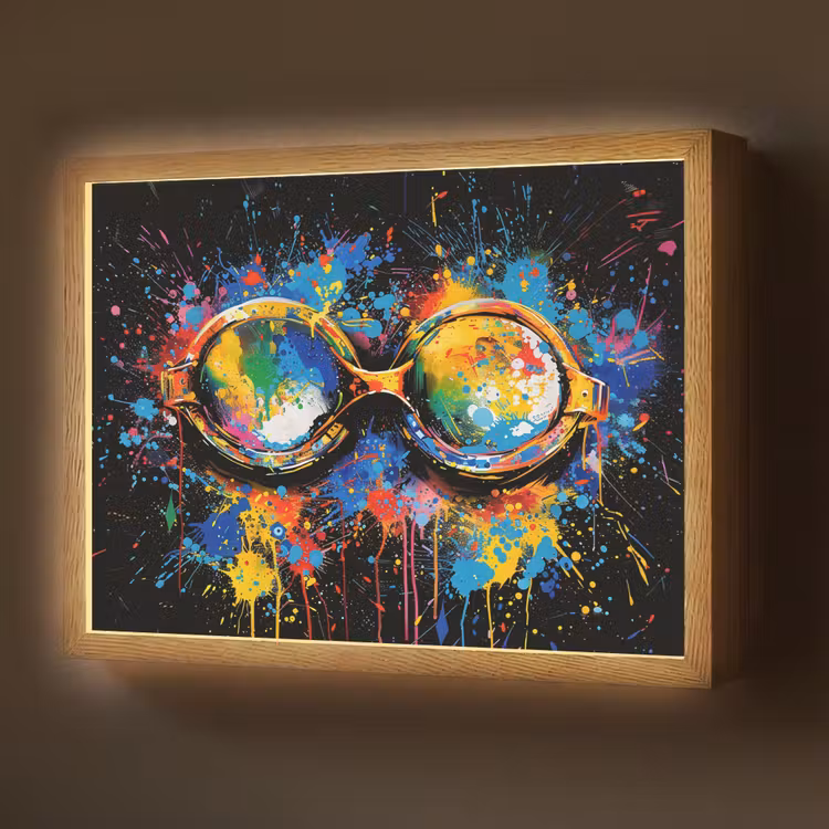 Lightbox - Wandlamp - Graffiti - Sport - Zwemmen - Zwembril — 1