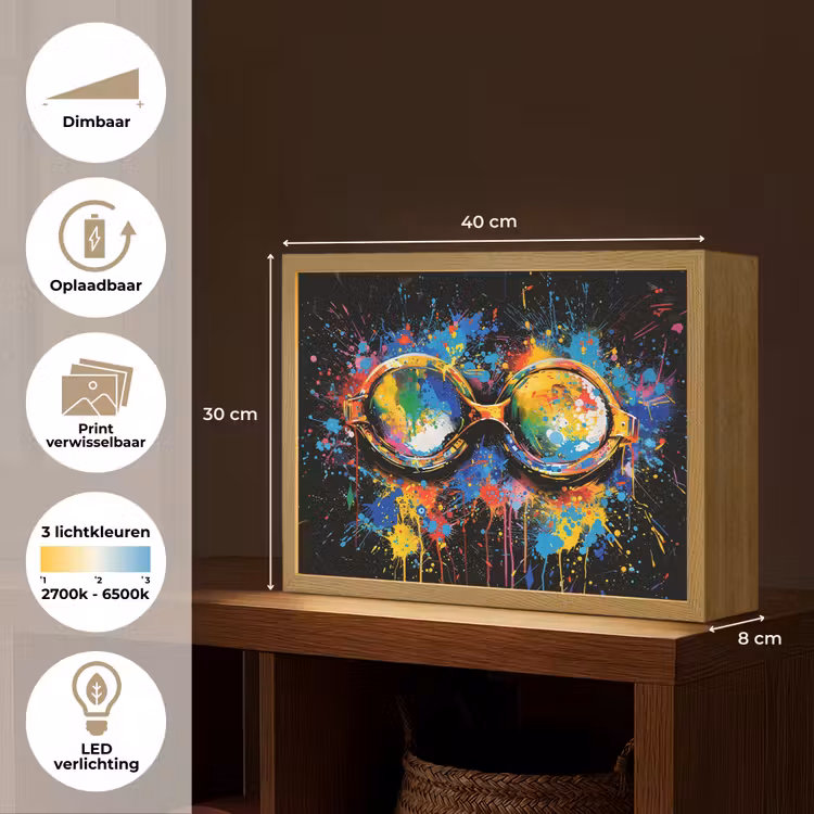 Lightbox - Wandlamp - Graffiti - Sport - Zwemmen - Zwembril — 10