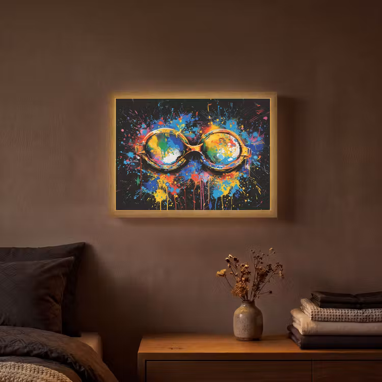 Lightbox - Wandlamp - Graffiti - Sport - Zwemmen - Zwembril — 3
