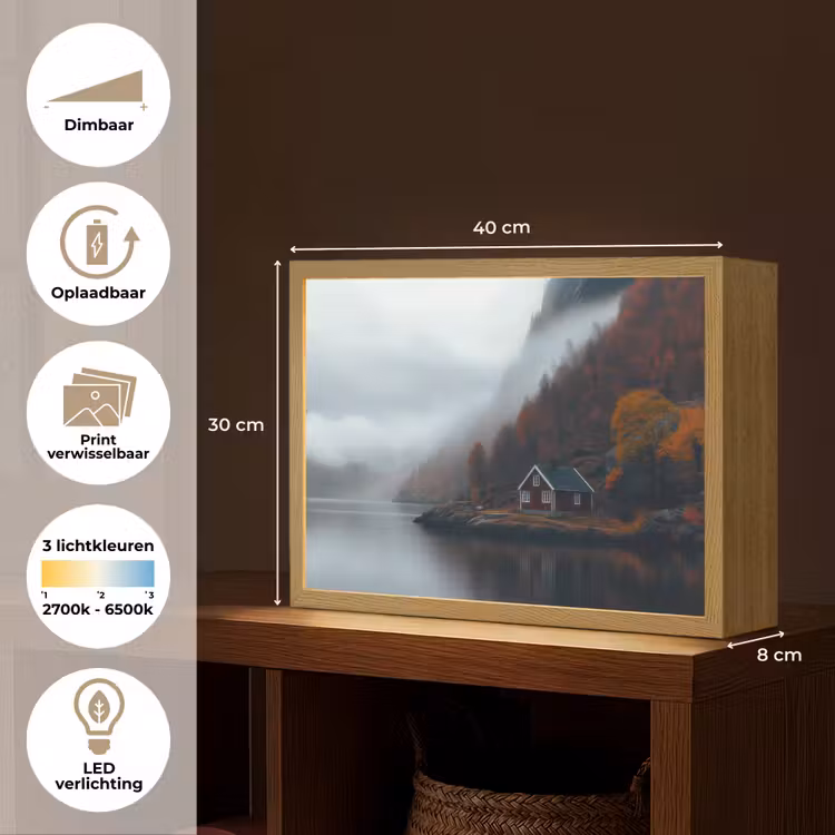 Lightbox - Wandlamp - Huis - Rood - Bergen - Water — 10