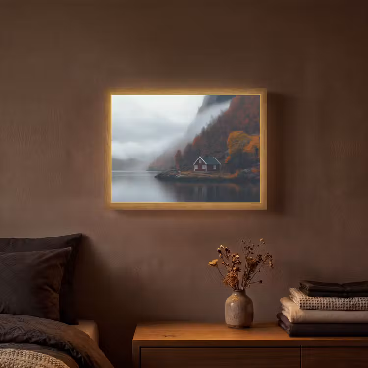 Lightbox - Wandlamp - Huis - Rood - Bergen - Water — 3